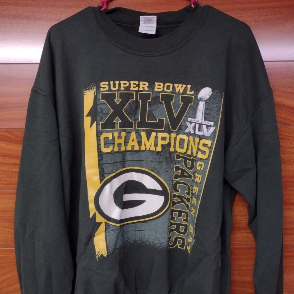 Vintage Green Bay Packers Super Bowl XLV Champions Crew Neck Sz.L Sweater